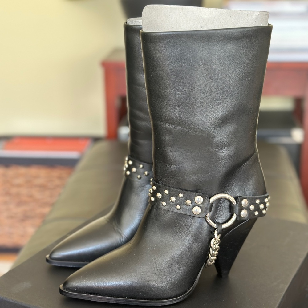 The Kooples Mid-High Boots with Studs. Size EU 38/US 8